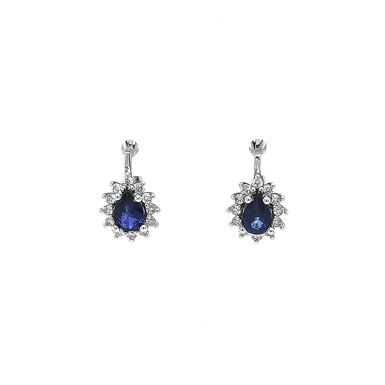Goldohrringe mit Saphiren und Diamanten