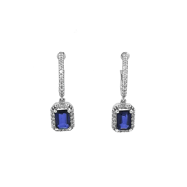 Goldohrringe mit Saphiren und Diamanten