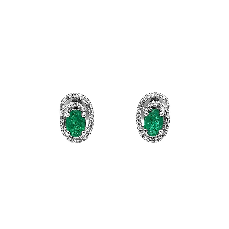 Goldohrringe mit Smaragden und Diamanten