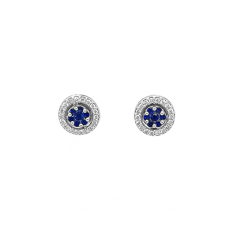 Goldohrringe mit Saphiren und Diamanten