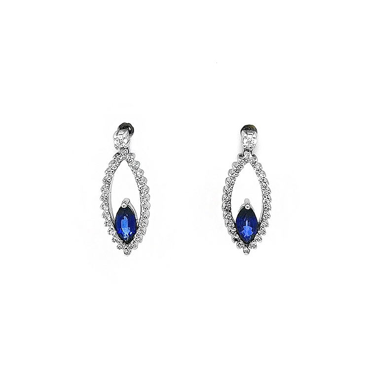 Goldohrringe mit Saphiren und Diamanten