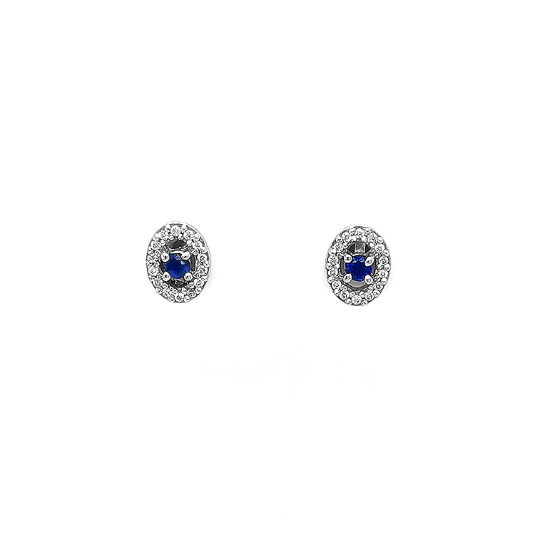 Goldohrringe mit Saphiren und Diamanten