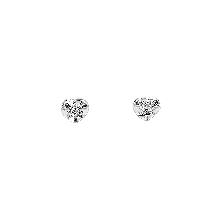 Goldohrringe in Herzform mit Diamanten