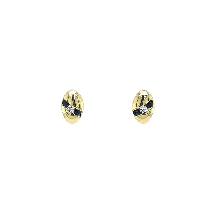 Goldohrringe mit Saphiren und Diamanten