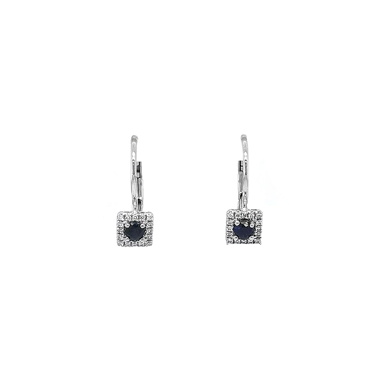 Goldohrringe mit Saphiren und Diamanten