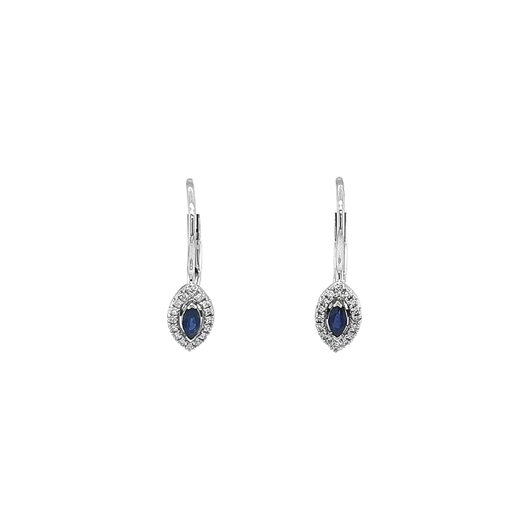 Goldohrringe mit Saphiren und Diamanten