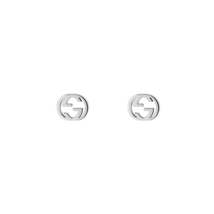 Goldene Gucci Ohrringe mit ineinander greifendem G YBD66211100200U