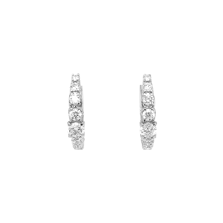 Runde Goldohrringe mit Diamanten