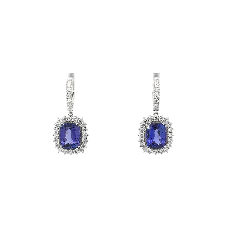 Diamant-Ohrringe mit Tansanit