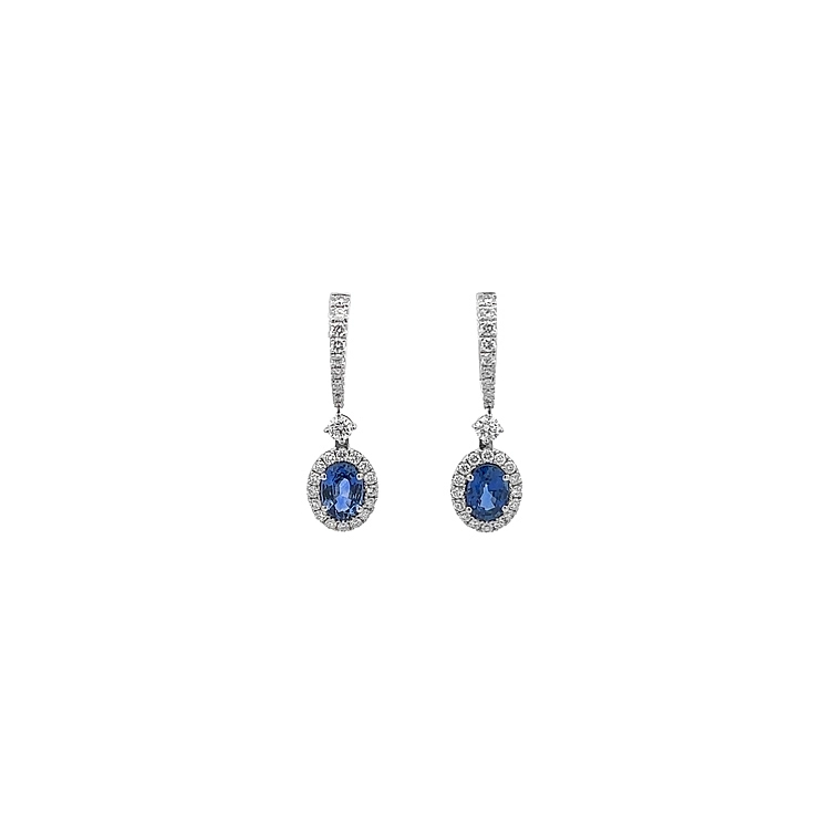 Gold-Ohrringe Saphir und Diamanten