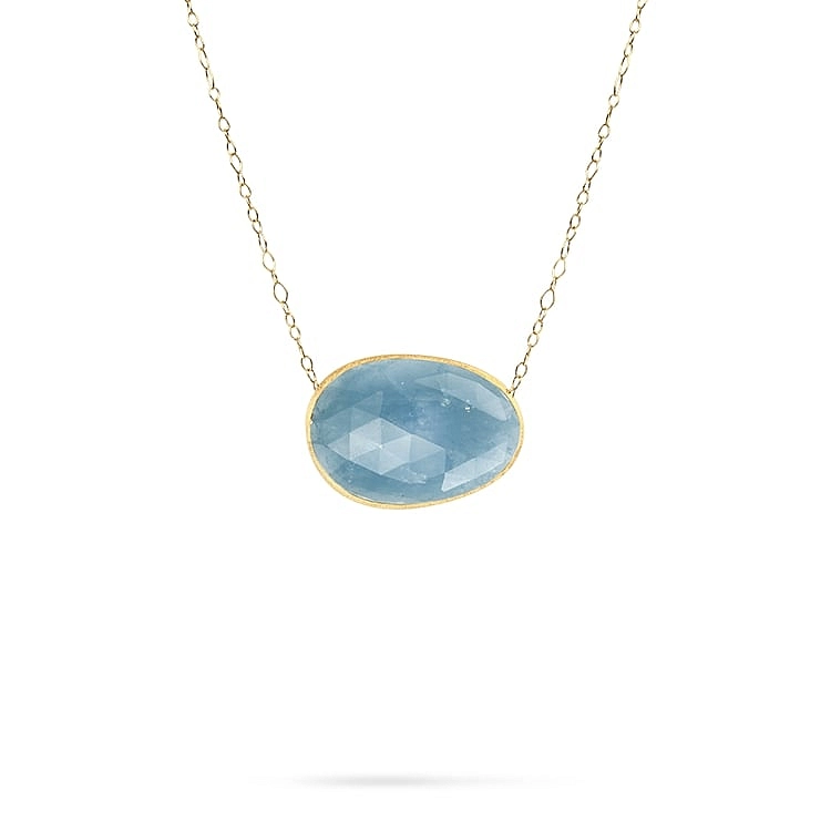 Gold-Halskette mit Aquamarin Marco Bicego Lunaria