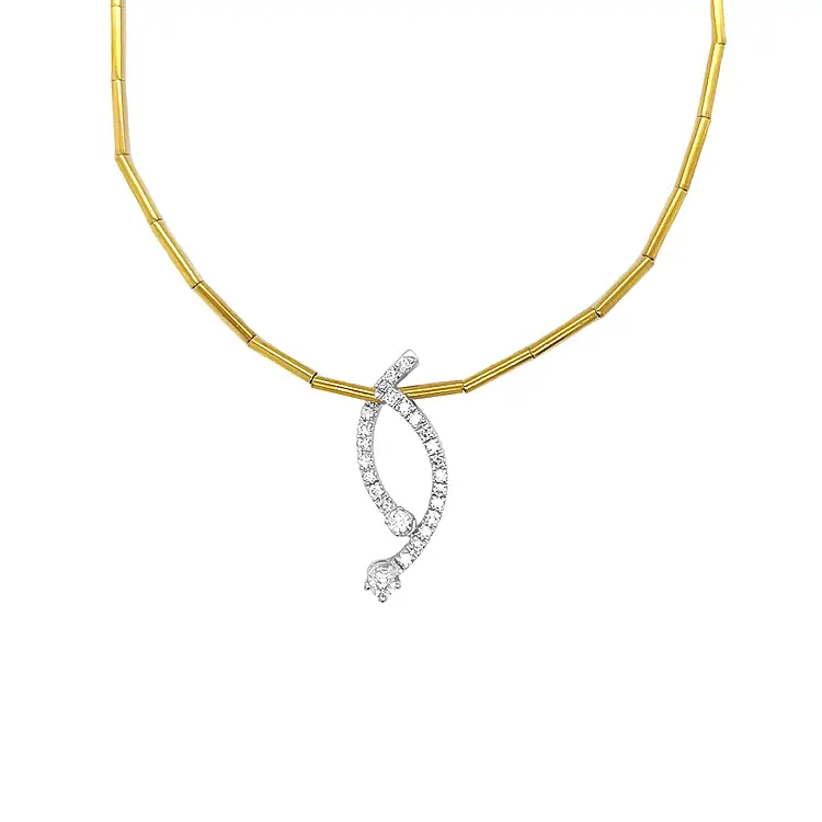 Gold-Halskette mit Diamanten