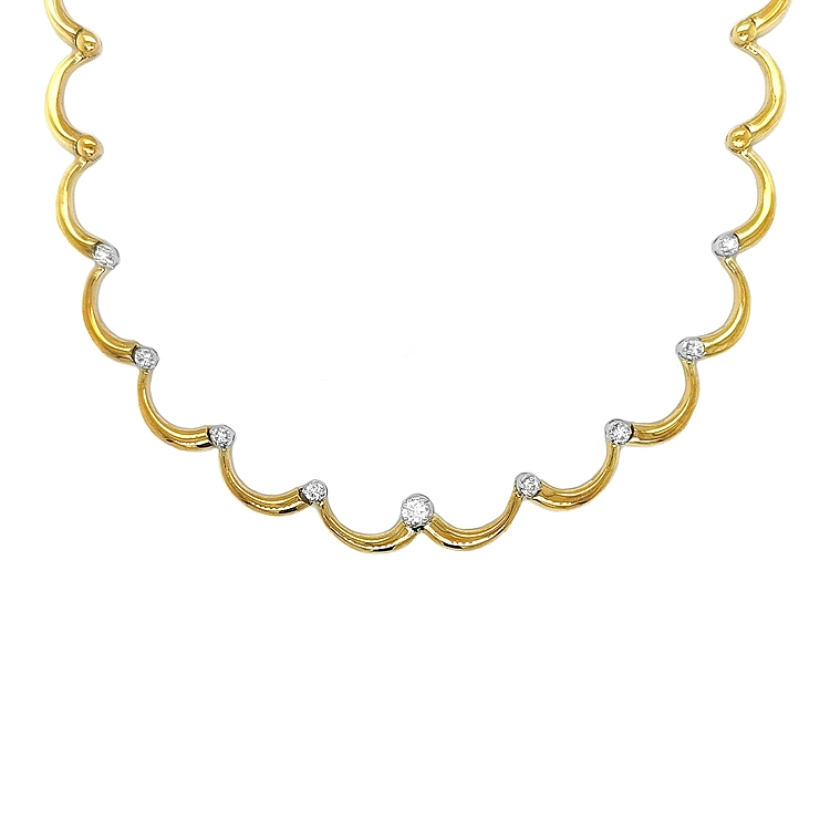 Gold-Halskette mit Diamanten