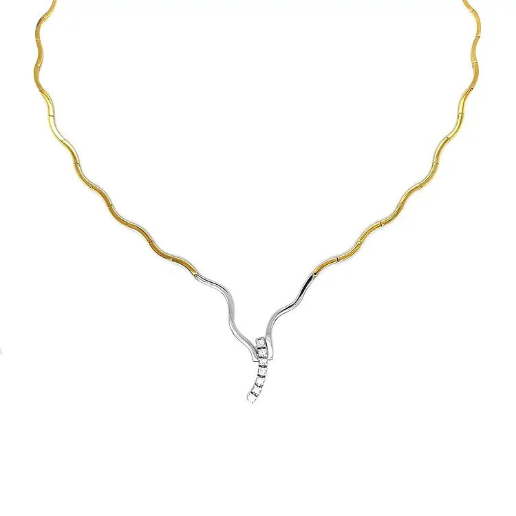 Gold-Halskette mit Diamanten