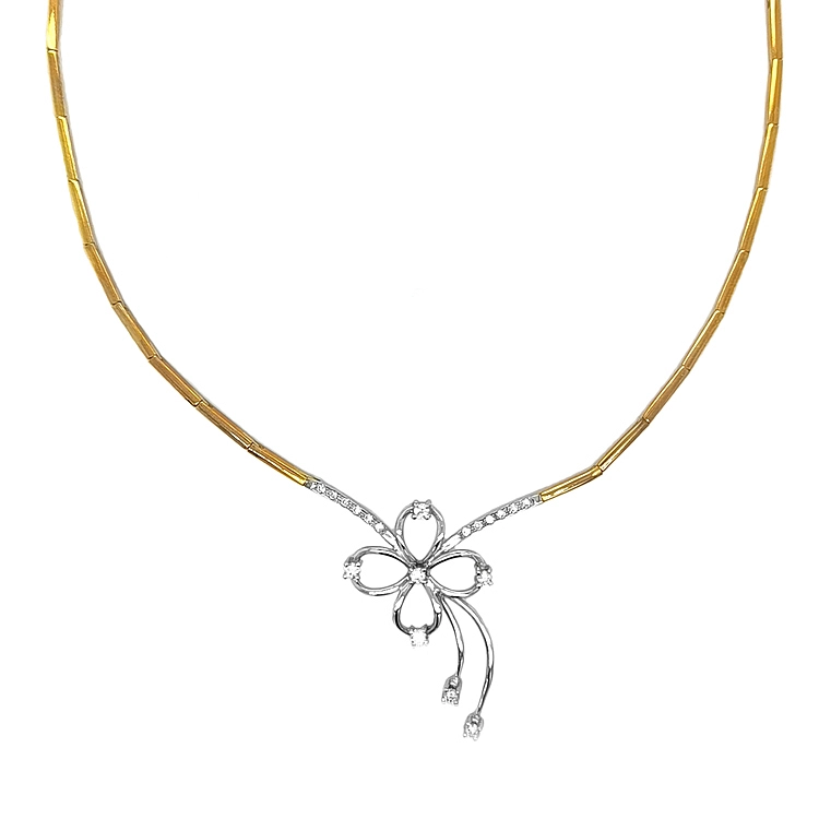 Gold-Halskette mit Diamanten