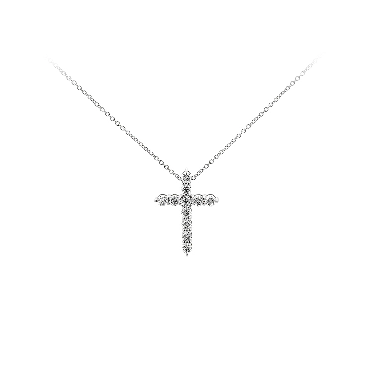 Gold Halskette Kreuz Diamanten