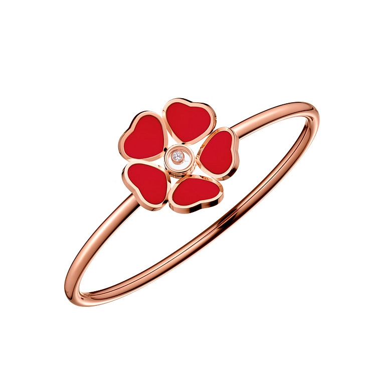 Gold Chopard Happy Hearts Blumen Armband 85A085-5803