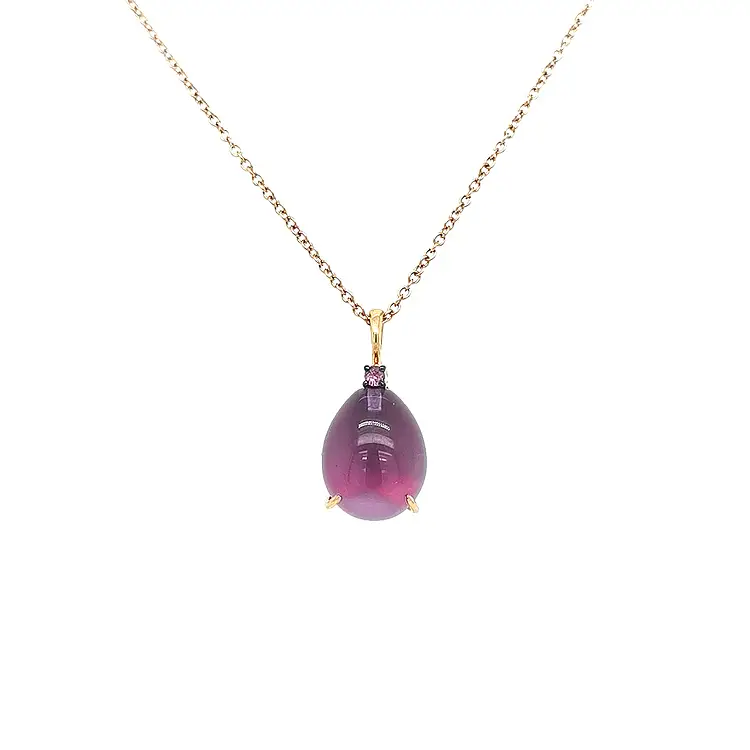 Gold-Anhänger mit Amethyst und rosa Saphir