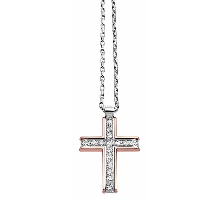 Gold-Anhänger Kreuz Zancan Couture First EC299RB60