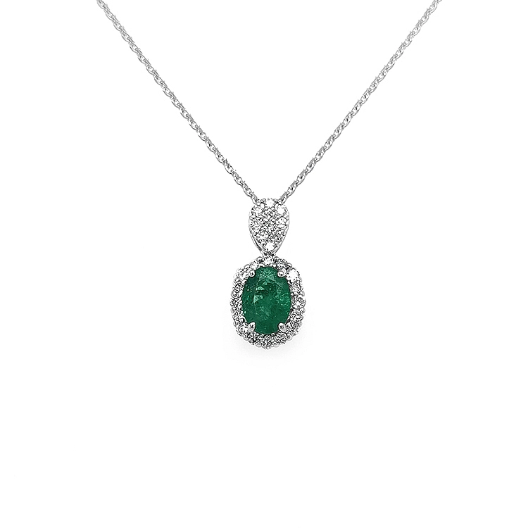 Gold-Anhänger mit Smaragd und Diamanten