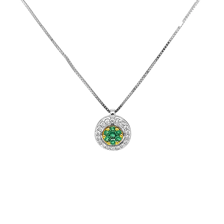 Gold-Anhänger mit Smaragden und Diamanten