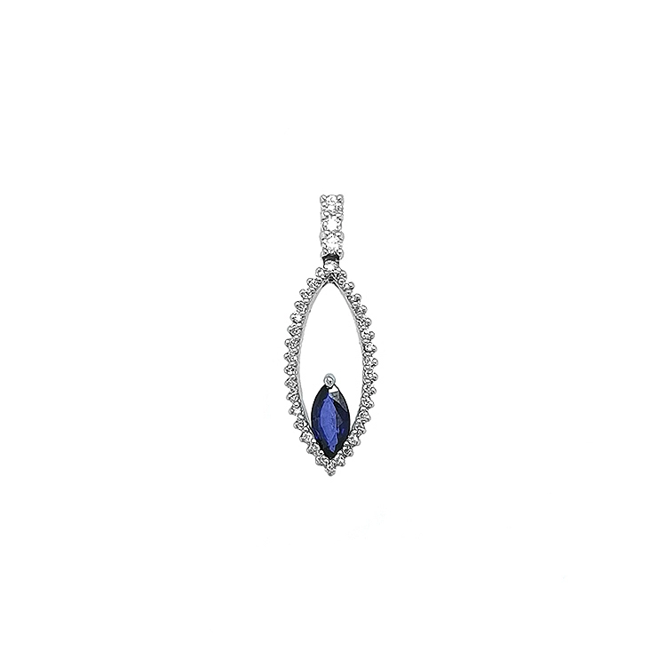 Gold-Anhänger mit Saphir und Diamanten