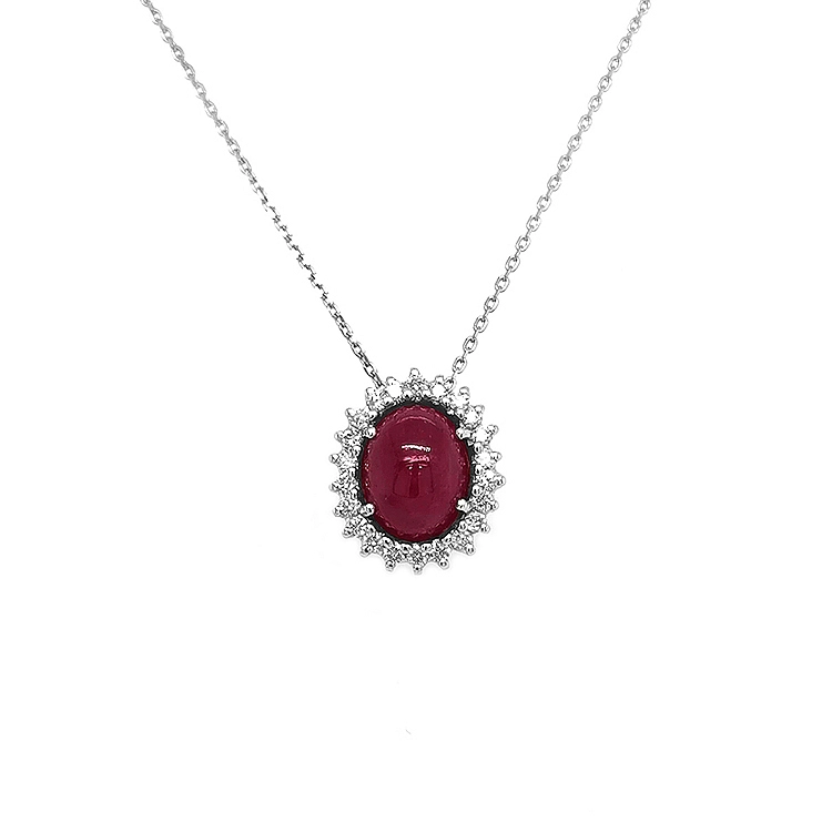Gold-Anhänger mit Rubin und Diamanten