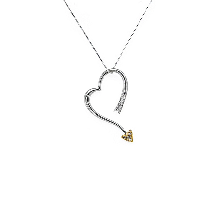 Gold-Anhänger in Herzform mit Diamanten