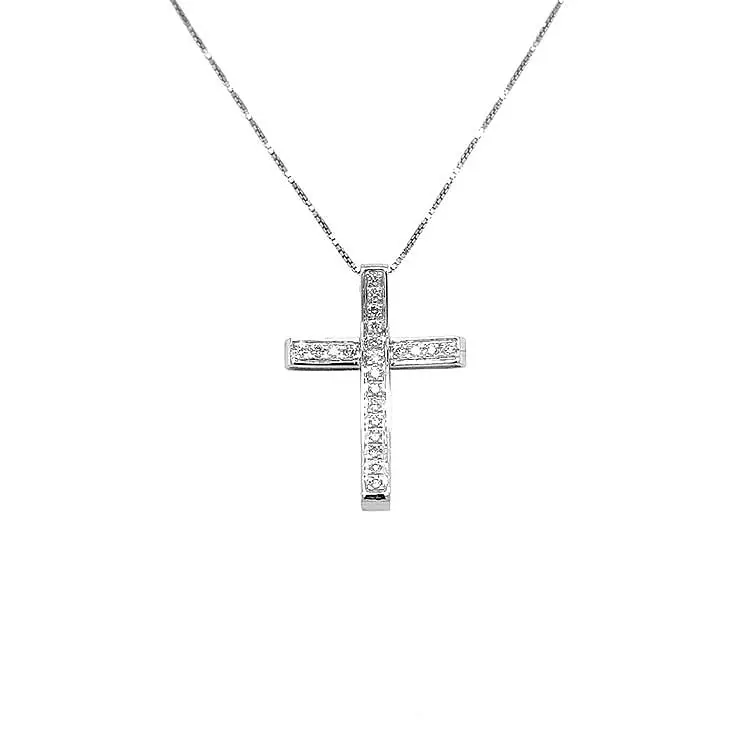 Gold-Anhänger Kreuz mit Diamanten