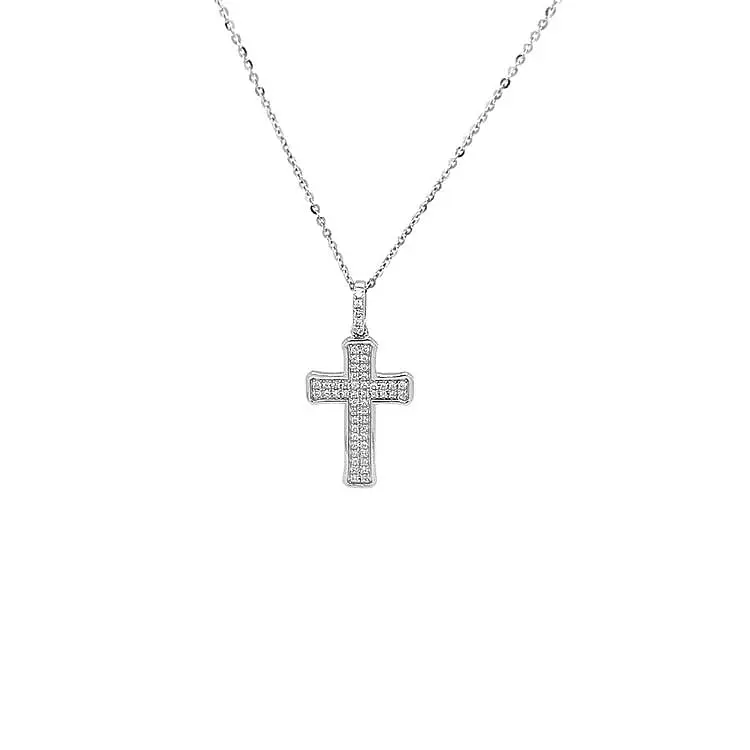 Gold-Anhänger Kreuz mit Diamanten