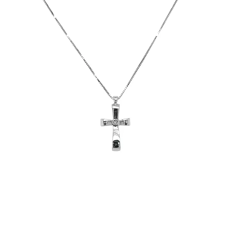 Gold-Anhänger Kreuz mit Diamant