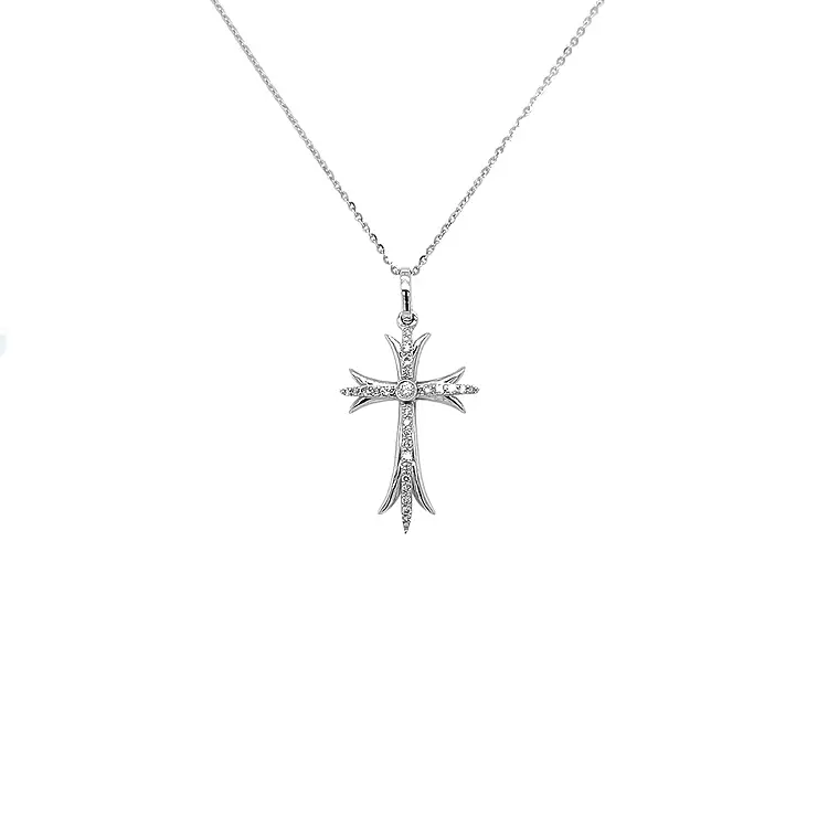 Gold-Anhänger Kreuz mit Diamanten