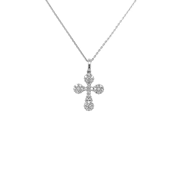 Gold-Anhänger Kreuz mit Diamanten