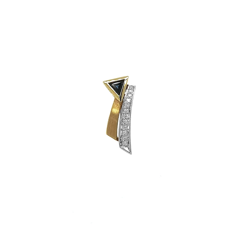 Gold-Anhänger mit Saphir und Diamanten