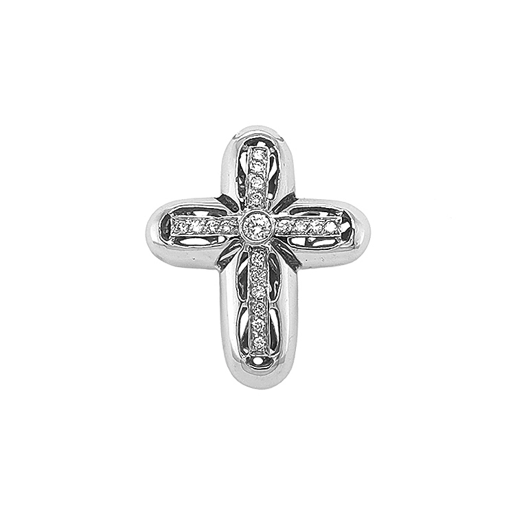 Gold-Anhänger Kreuz mit Diamanten