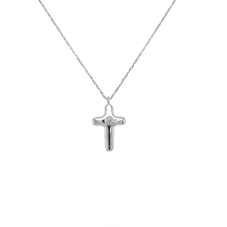 Gold-Anhänger Kreuz mit Diamant