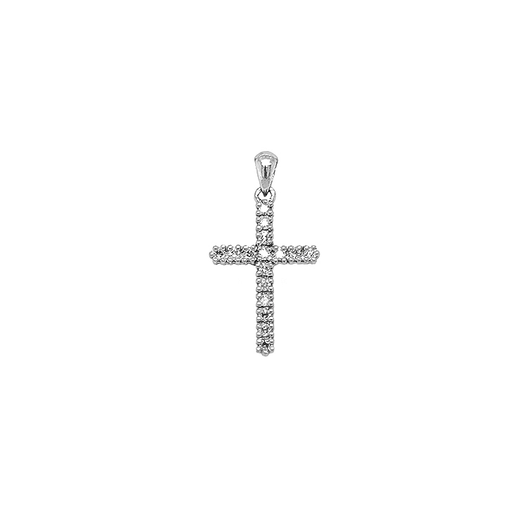 Gold-Anhänger Kreuz mit Diamanten