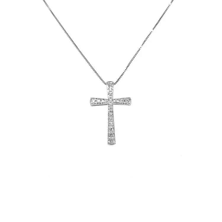 Gold-Anhänger Kreuz mit Diamanten