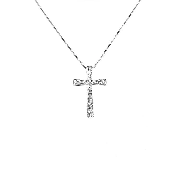 Gold-Anhänger Kreuz mit Diamanten