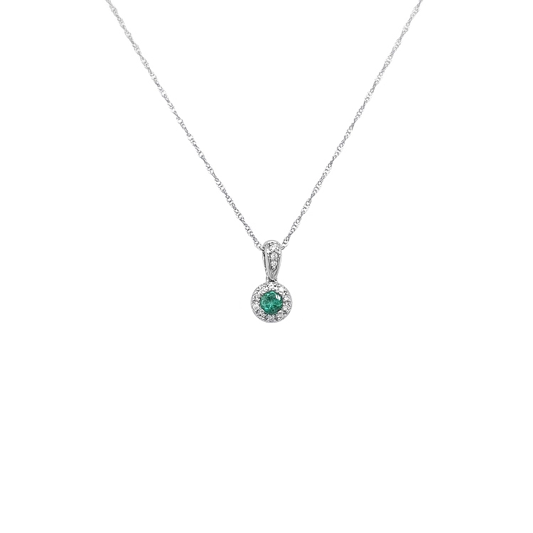 Gold-Anhänger mit Smaragd und Diamanten