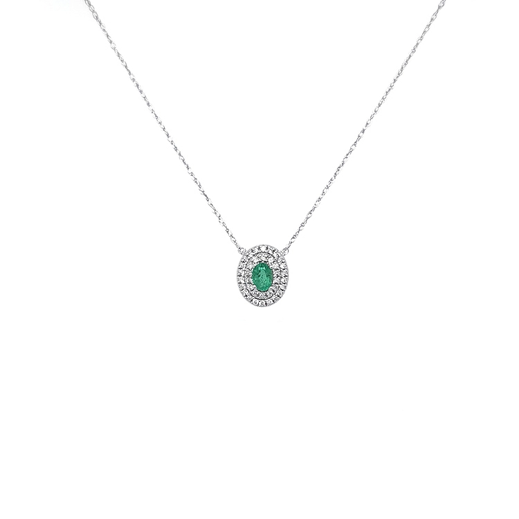 Gold-Anhänger mit Smaragd und Diamanten