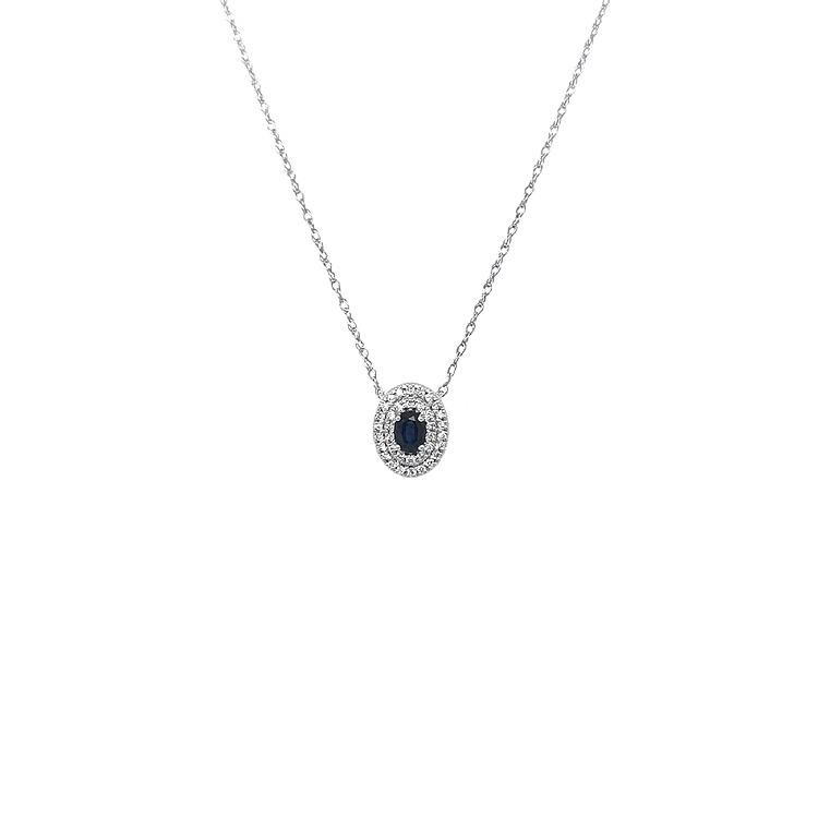 Goldanhänger mit Saphiren und Diamanten