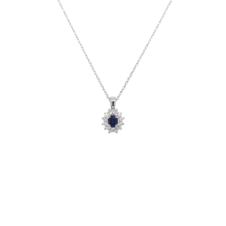 Goldanhänger mit Saphiren und Diamanten