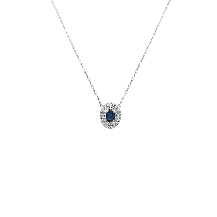 Goldanhänger mit Saphiren und Diamanten