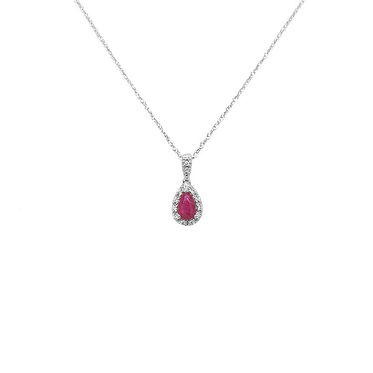 Rubin-Anhänger mit Diamanten aus Weißgold