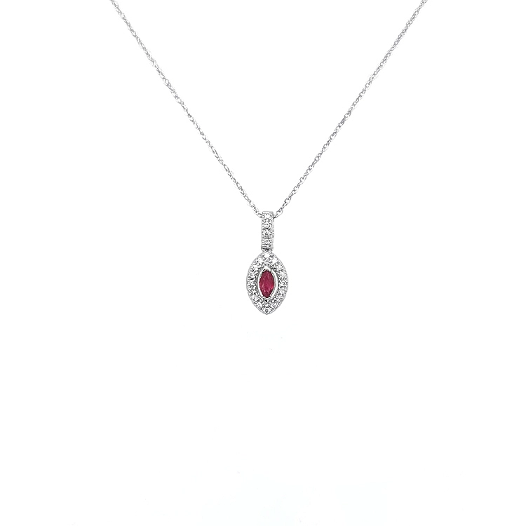 Rubin-Anhänger mit Diamanten aus Weißgold
