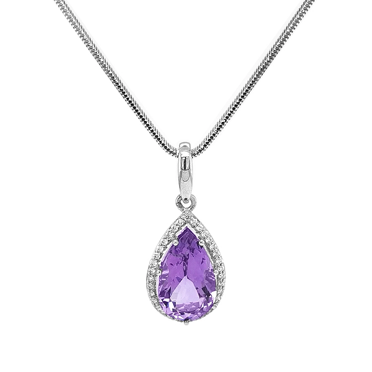 Gold-Anhänger mit Amethyst und Diamanten