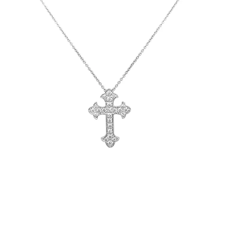 Gold-Anhänger Kreuz mit Diamanten