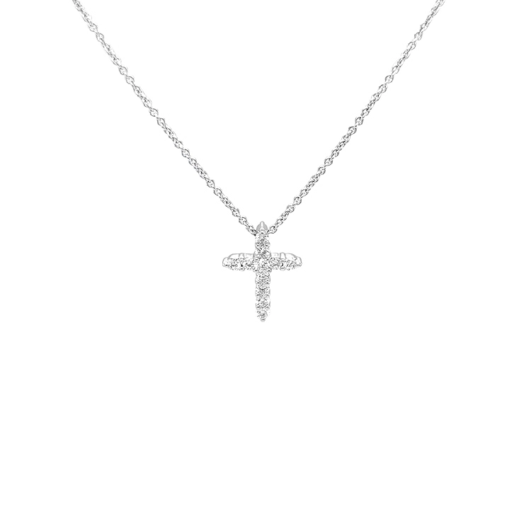Gold-Anhänger Kreuz mit Diamanten