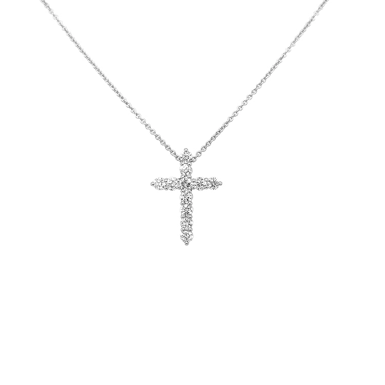 Gold-Anhänger Kreuz mit Diamanten
